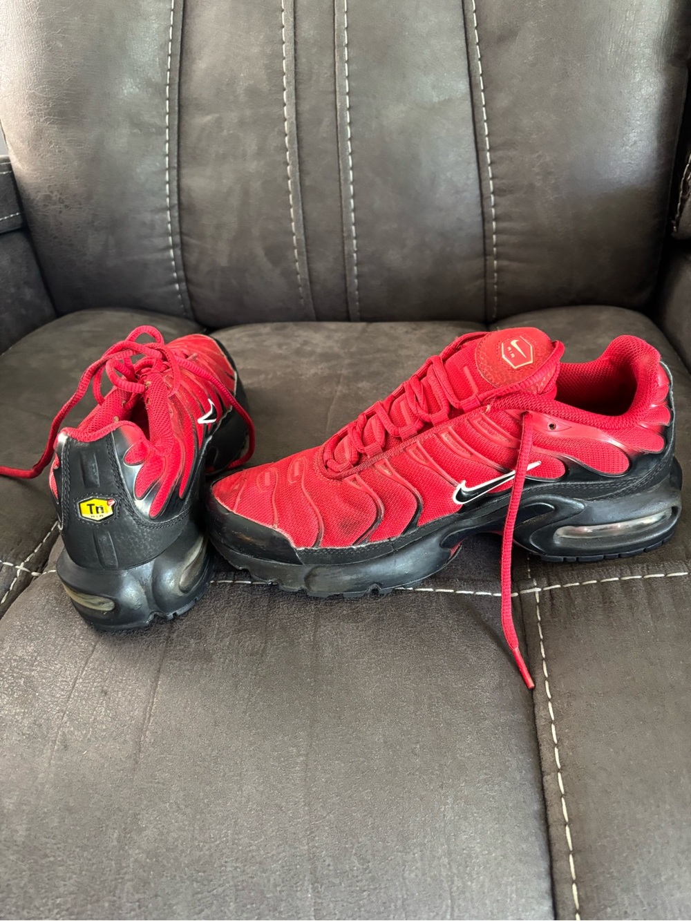 Nike Red and Black Air Max Plus TN Sneakers